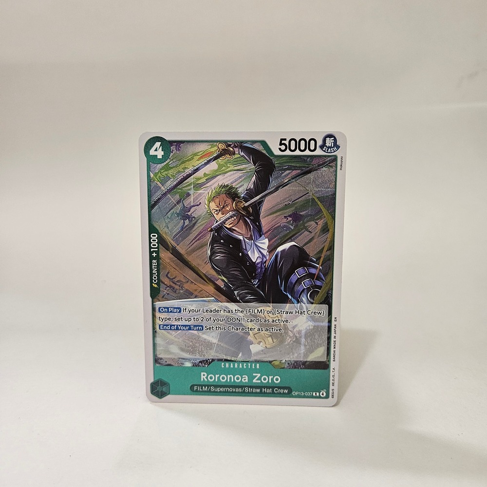 One Piece Card Game Roronoa Zoro OP03-037 R Pillars of Strength Green Character
